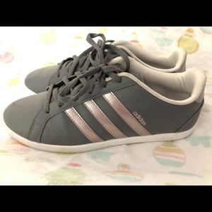 Adidas rose gold and grey shoes